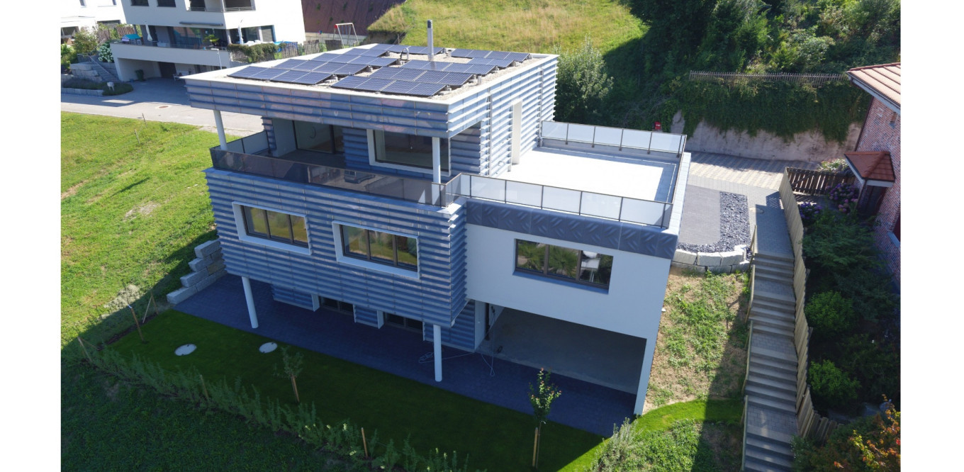 Einfamilienhaus mit 3D.Solar-Fassade Baumgartenweg Grossdietwil